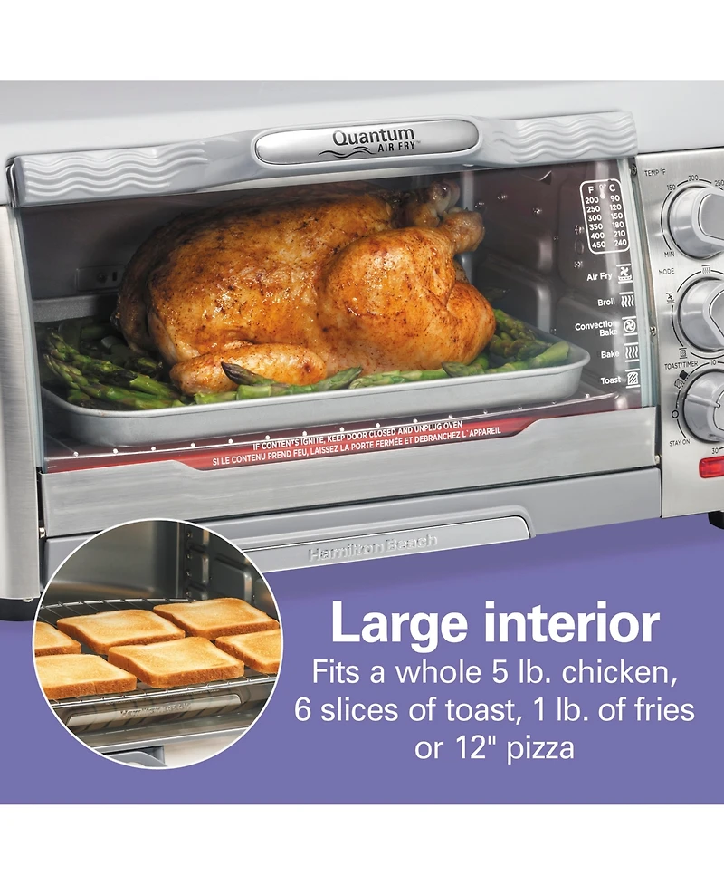 Hamilton Beach Air Fryer Toaster Oven with Quantum Air Fry Technology - 31350G
