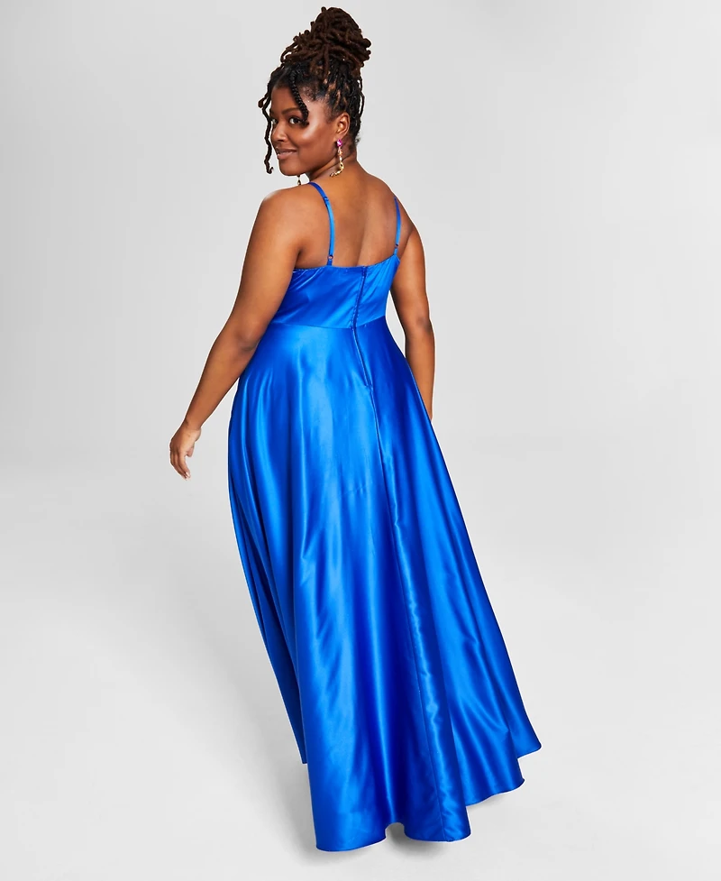 B Darlin Trendy Plus Satin Sleeveless Gown