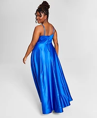 B Darlin Trendy Plus Satin Sleeveless Gown