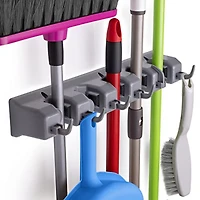 Wall Mount Mop Holder and Broom Hanger (5 Slots)