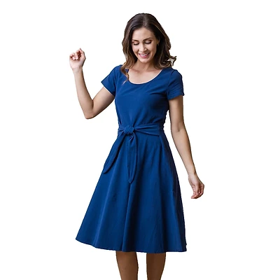 Hope & Henry Women's Tie-Waist Knit Dress