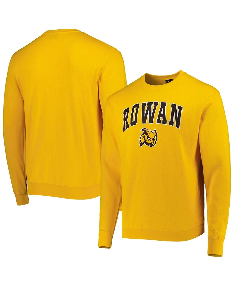 Men's Colosseum Gold Rowan Profs Arch Over Logo Pullover Sweatshirt