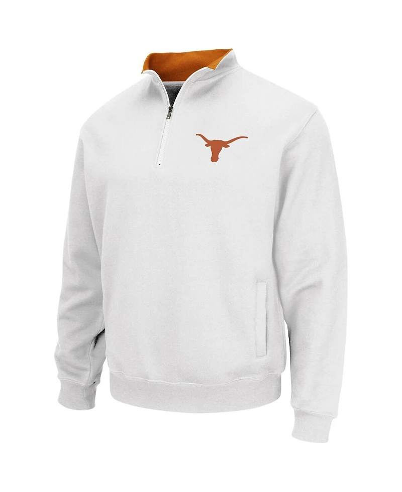 Men's Colosseum White Texas Longhorns Tortugas Quarter-Zip Sweatshirt