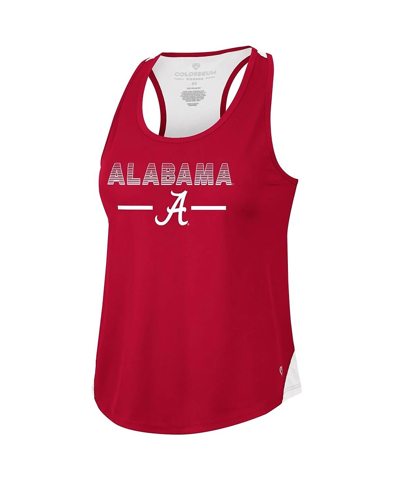 Women's Colosseum Crimson Alabama Crimson Tide Sachs 2-Hit Scoop Neck Racerback Tank Top