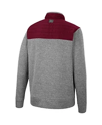 Men's Colosseum Charcoal, Maroon Texas A&M Aggies Putter Herringbone Full-Zip Jacket