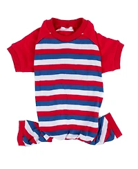 Leveret Dog Cotton Pajama Striped Red White and Blue