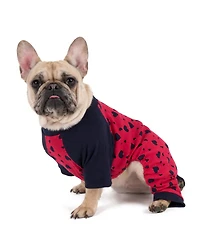 Leveret Dog Cotton Pajama Navy Hearts