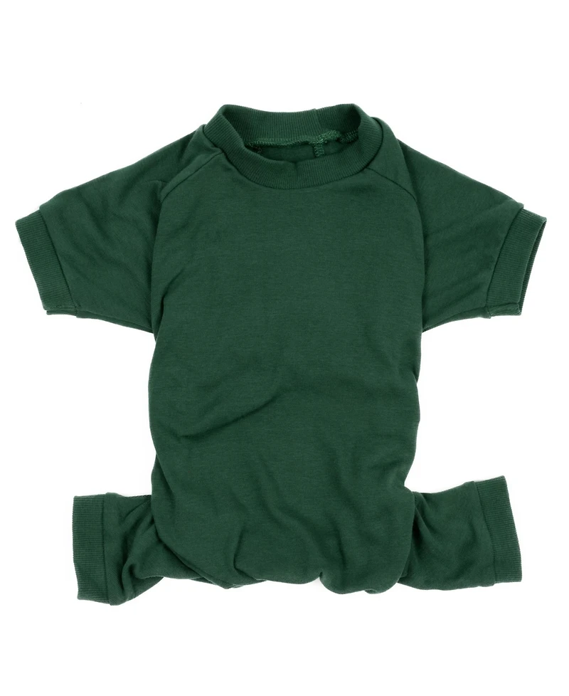 Leveret Dog Cotton Pajama Solid Uniform Green