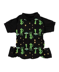 Leveret Dog Cotton Pajamas, Alien Print, Matching Family Halloween Pajamas