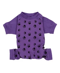 Leveret Dog Cotton Pajama Paw Purple