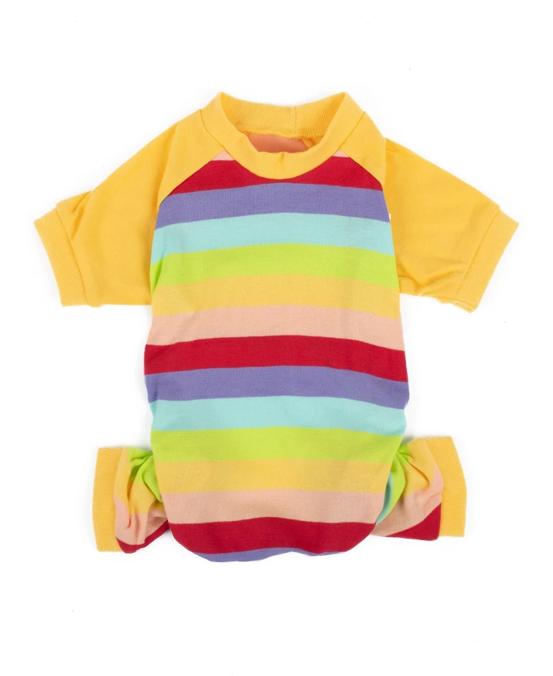 Leveret Dog Cotton Pajama Striped Colorful Girls