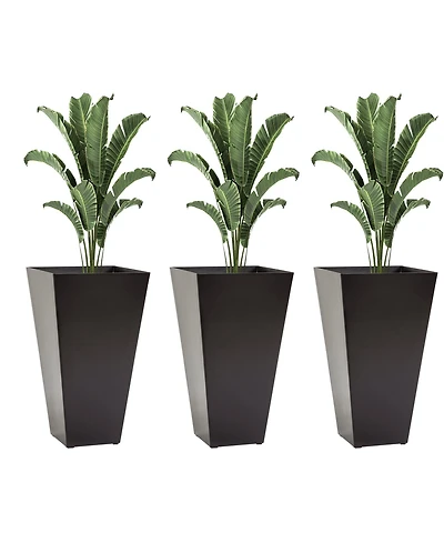 Outsunny 28" Tall Plastic Flower Pot, Set of 3