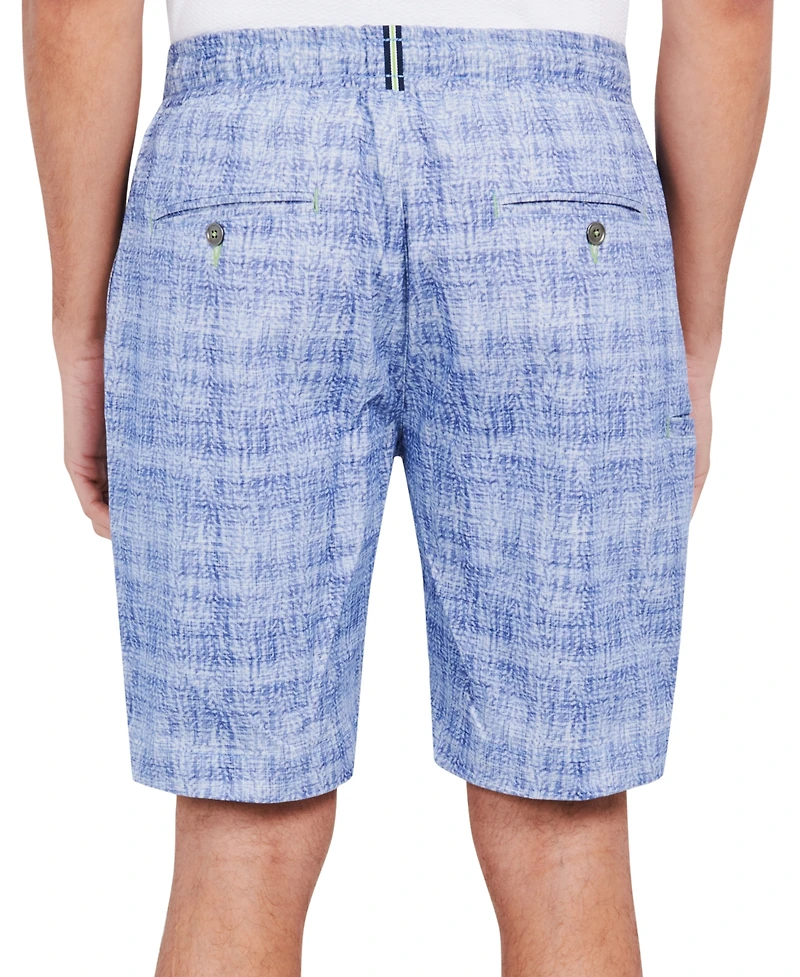 Society of Threads Men's Slim-Fit Stretch Printed Drawstring Shorts