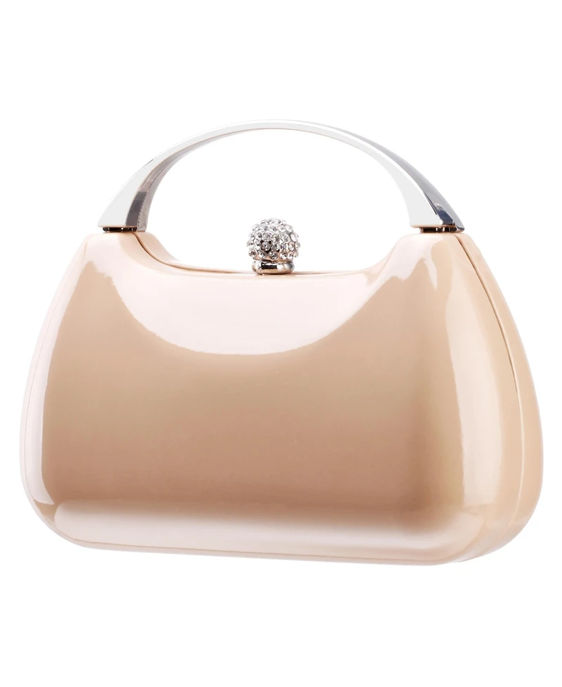 Nina Women's Metallic Minaudiere bag with Metal Handle