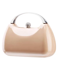 Nina Women's Metallic Minaudiere bag with Metal Handle