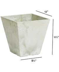 Novelty ArtStone 35126 Ella Square Planter Art Stone Mint 12 Inch