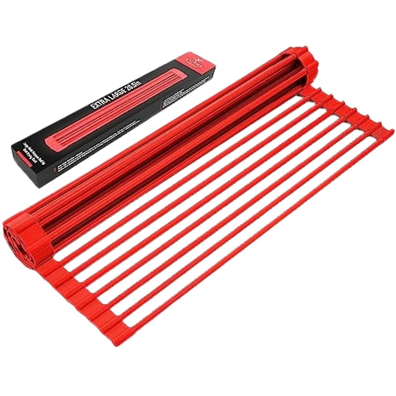 Multipurpose Heavy Duty Silicone Roll Up Sink Drying Rack Large