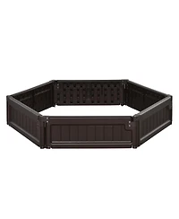 4' x 2' Raised Garden Bed, Plastic Open Planter Box, Brown