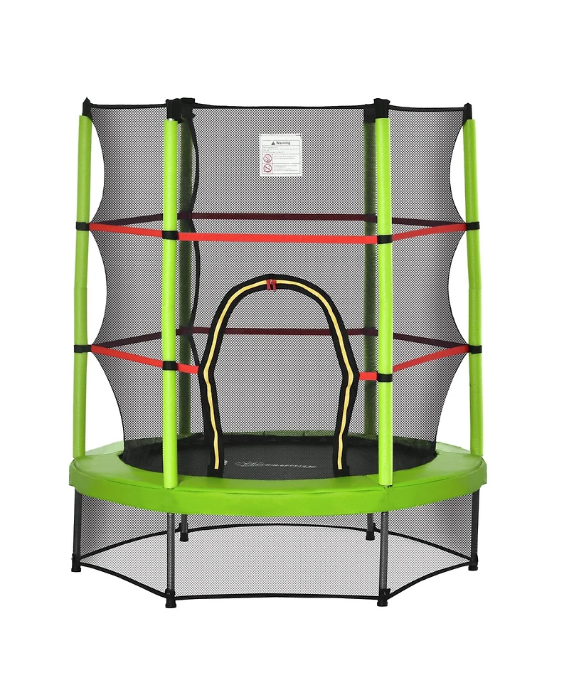 Outsunny Φ5FT Kids Trampoline with Enclosure Net for Age 3 to 6 Years