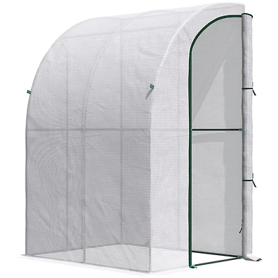 Outsunny 5' x 4' x 7' Outdoor Walk-in Lean-to house, Pe Cover,