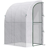 Outsunny 5' x 4' x 7' Outdoor Walk-in Lean-to house, Pe Cover,
