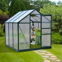 Outsunny 6' x 6' x 7' Large Polycarbonate Walk-in house,
