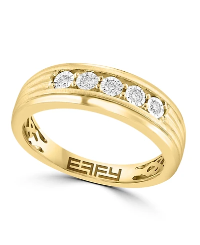 Effy Men's Diamond Ring (1/6 ct. t.w.) Sterling Silver (Also available 14k Gold-Plated Silver)