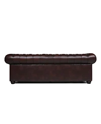 Alexandon Leather Chesterfield Tufted Sofa with Roll Arm