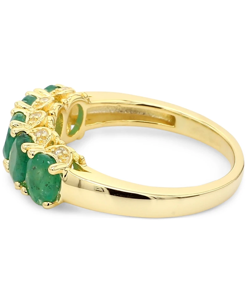 Sapphire (2-1/2 ct. t.w.) & White Accent Ring Gold-Plated Silver (Also Ruby Emerald)