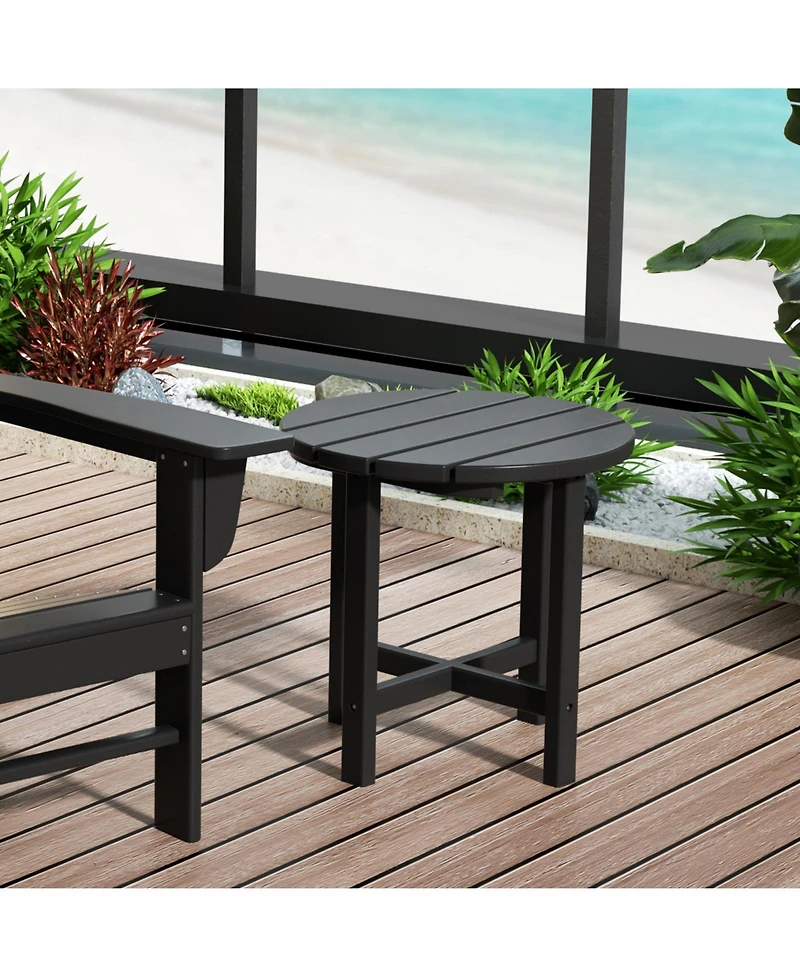 WestinTrends All-Weather Outdoor Patio Round Poly Adirondack Side Table