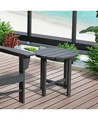 WestinTrends All-Weather Outdoor Patio Round Poly Adirondack Side Table