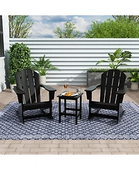 WestinTrends 3 Piece set Outdoor Patio Poly Adirondack rocking chairs with side table