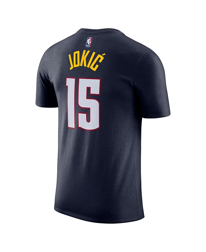 Men's Nike Nikola Jokic Navy Denver Nuggets Icon 2022, 23 Name and Number T-shirt