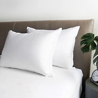 Medium 700 Fill Power Luxury White Duck Down Bed Pillow - Standard/Queen