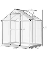 Outsunny 4' x 6' Portable Outdoor Walk-In Garden house w/ Roof Vent