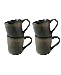 Dutch Rose Amsterdam Stoneware Mugs, Set of 4
