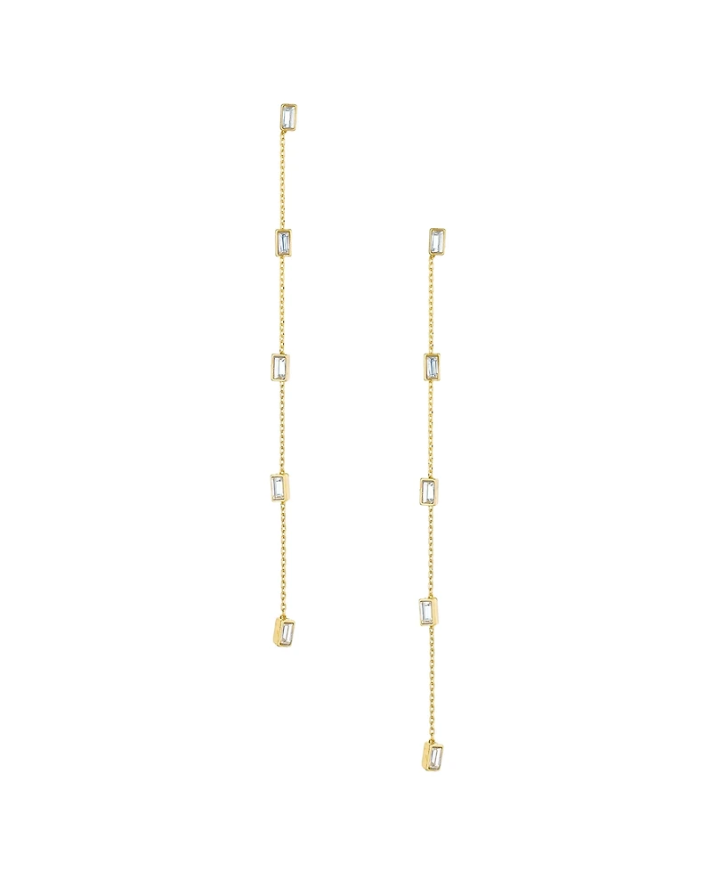Ettika Linear Baguette Earrings 18K Gold Plating