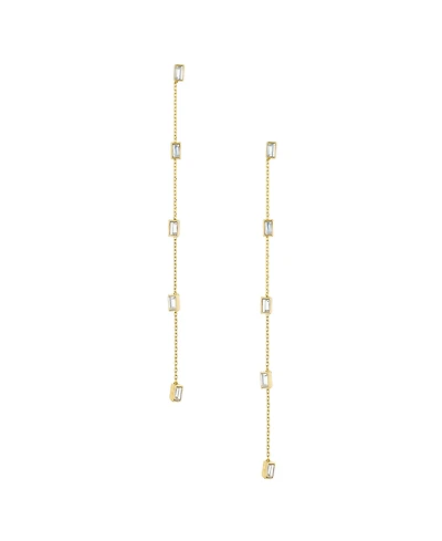Ettika Linear Baguette Earrings 18K Gold Plating