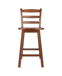 Winsome Scalera 38.4" Wood Ladder-Back Swivel Seat Counter Stool