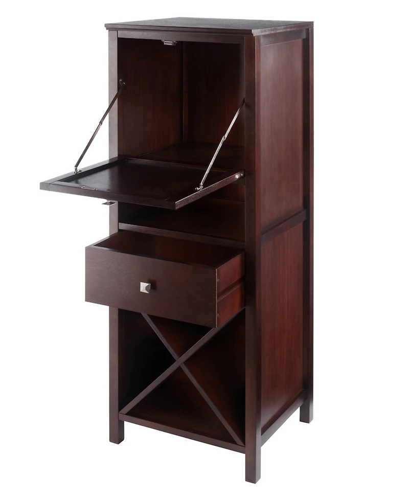 Winsome Brooke Jelly 47.44" Wood 4-Section Wine Storage Cupboard