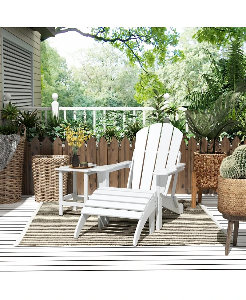 WestinTrends Adirondack Folding Chair with Ottoman and Side Table Set