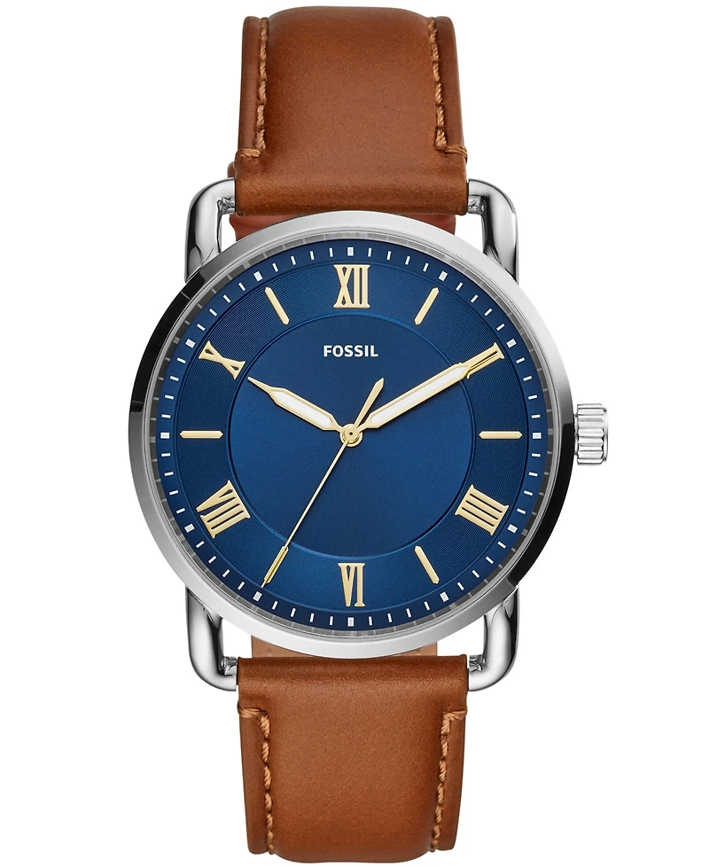 Fossil Men's Copeland Brown Leather Strap Watch 42mm