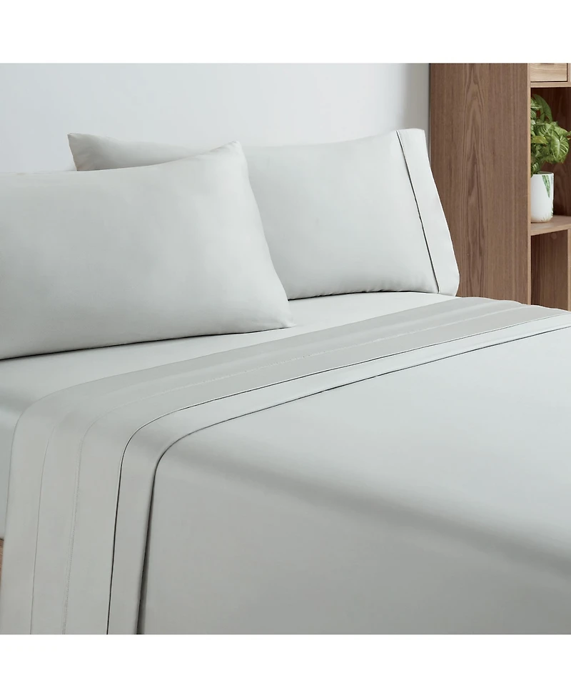 Aston and Arden Eucalyptus Tencel Queen Sheet Set, 1 Flat Sheet, 1 Fitted Sheet, 2 Pillowcases, Ultra Soft Fabric, Breathable and Cooling, Eco-Friendl