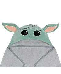 Lambs & Ivy Baby Boys Star Wars The Child/Baby Yoda/Grogu Gray Hooded Bath Towel