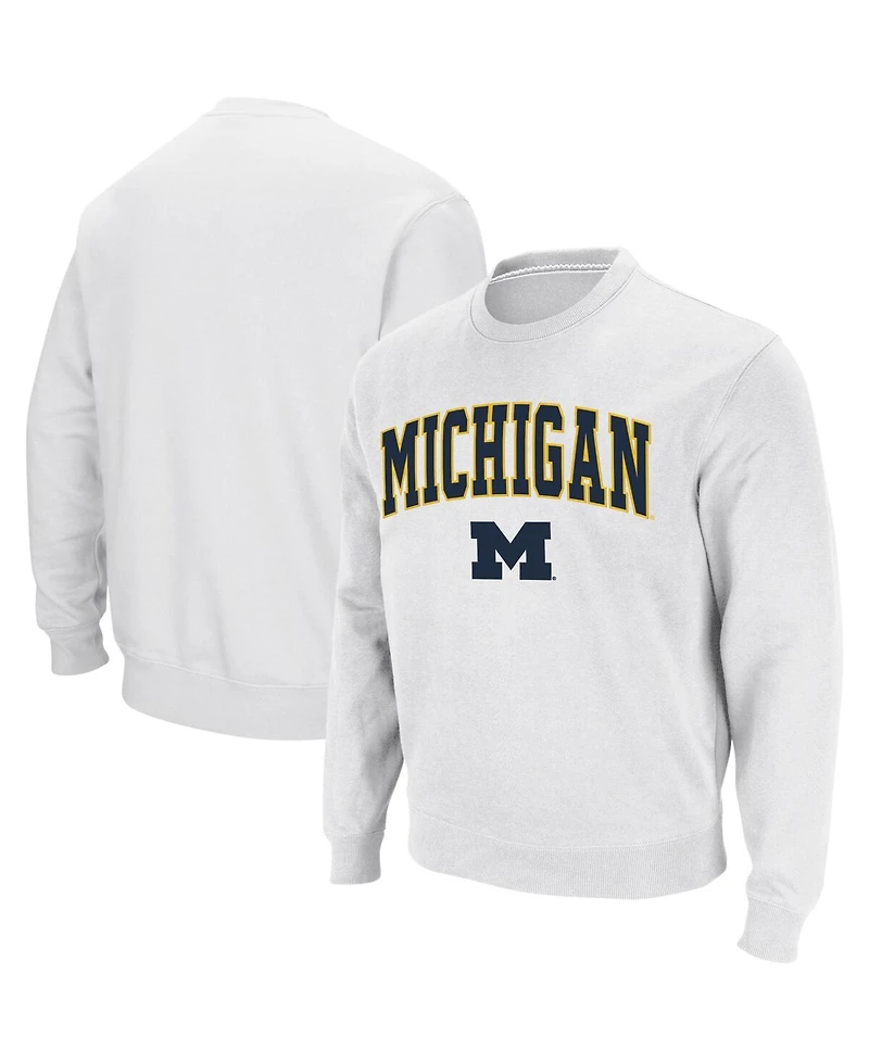 Colosseum Men's Michigan Wolverines Arch & Logo Crew Neck Sweatshirt