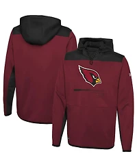 Men's New Era Cardinal Arizona Cardinals Combine Authentic Hard Hitter Pullover Hoodie