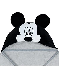 Lambs & Ivy Baby Boys Disney Baby Mickey Mouse Gray Cotton Hooded Baby Bath Towel