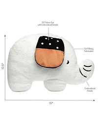 Lambs & Ivy Patchwork Jungle Pillow Plush White Elephant Stuffed Animal Toy