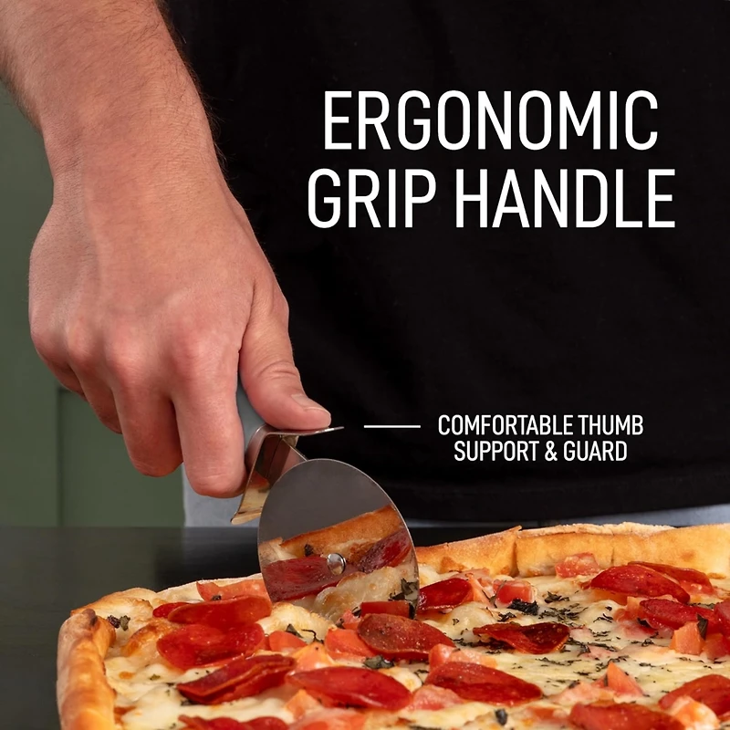 Zulay Kitchen Super Sharp Non-Slip Handle Large Pizza Cutter Wheel