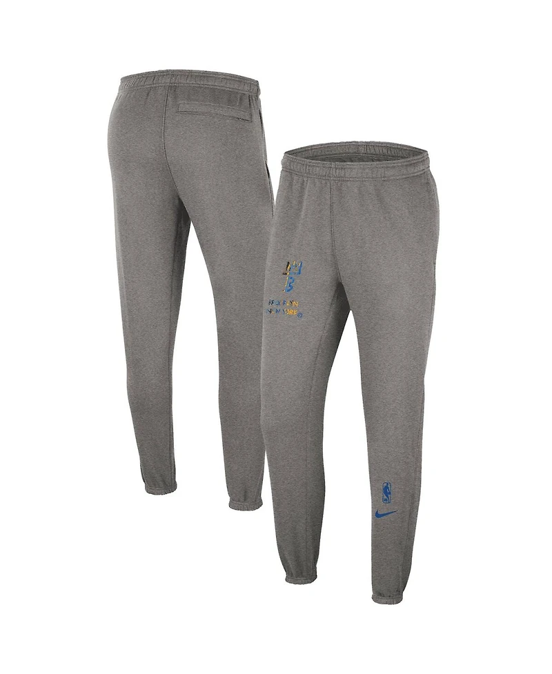 Men's Nike Heather Charcoal Brooklyn Nets 2022/23 City Edition Courtside Brushed Fleece Sweatpants